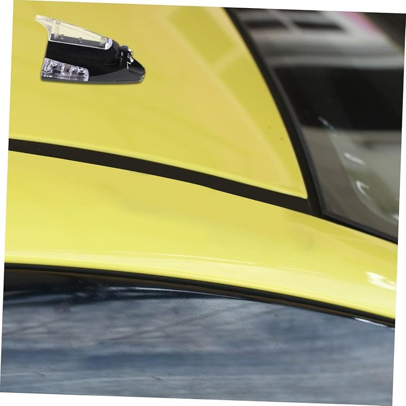 Black LED Shark Fin Antenna Car Roof Decoration Wind Resistant Aerial Replacement - Image 5